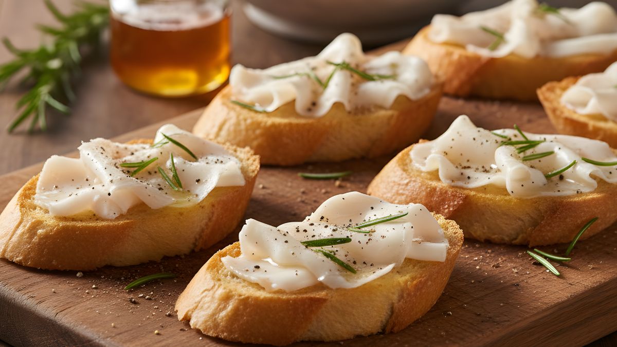 Crostini al lardo di Colonnata